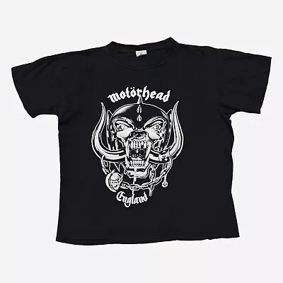 Vintage Motorhead Shirt Medium Black Metal Rock Band Tee Bootleg Lemmy Kilmister • $33