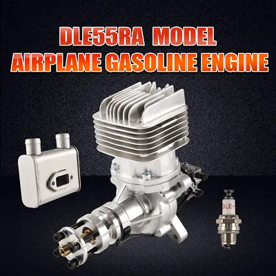 £395.99 • Buy 55CC DLE55RA Two Stroke Rear Exhaust Gas Engine W/ Muffler&Ignition For RC Plane