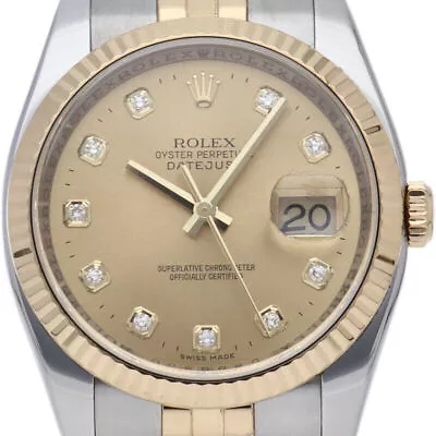 ROLEX Datejust 36 Men's Watch 10P Diamond 116233G(D) Box Warranty Repair Cer... • £7292.67