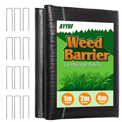 Heavy Duty Weed Control Fabric Membrane Garden Landscape Ground Cover Sheet Mat • £7.19