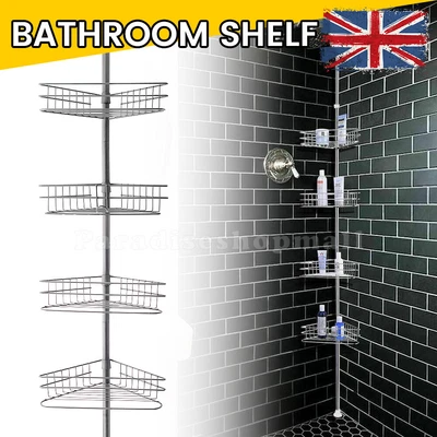 £25.99 • Buy 4Tier Non Rust Bathroom Telescopic Corner Shelf Storage Shower Caddy Organiser