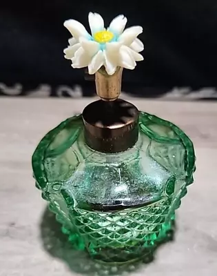 Vintage Green Glass Perfume Bottle • $7.99