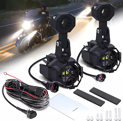 Motorcycle Auxiliary Lights LED Spot Driving R1200GS Fog Lights Spot Driving W5 • $70.86