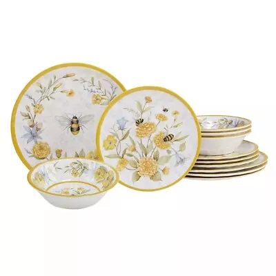 12pc Bee Sweet Melamine Dinnerware Set • $44.99