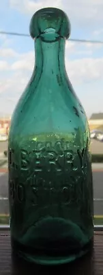 Green C. Beery 1002 Washington St. Boston Blob Top Soda Or Mineral Water Bottle • $149.95