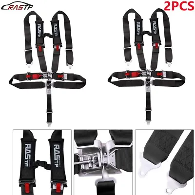Pair 5 Point Racing Harness Safety Seat Belt Quick Release 3  Padding ATV UTV • $135.99