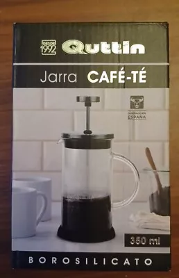 Quttin French Press Cafetiere Pot 350ml Glass Jug Coffee Maker - NEVER USED • £7