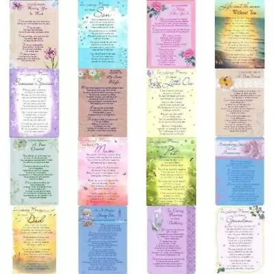 Memorial Graveside Card Mum Dad Sister Remembrance Plastic Coated Waterproof  • £2.89