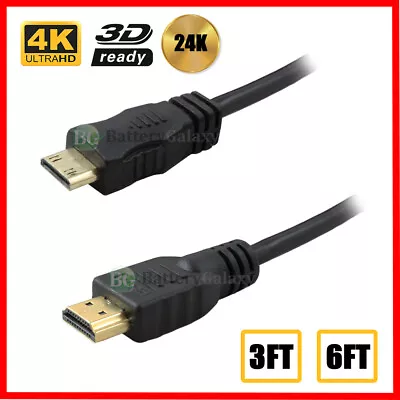 Ultra High Speed Mini HDMI To HDMI Cable 4K UHD HDMI Cord A To C For Cameras • $4.99