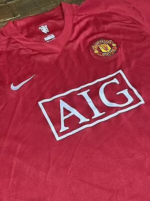 Vtg Nike 07/08 Manchester United HomeFootball Soccer Kit Jersey Sz XXL ⚽️ • $44