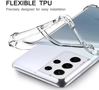 FOR Samsung Galaxy S21 S20 S10 Note20 10 Shockproof Clear TPU Bumper Phone Case • $16.99
