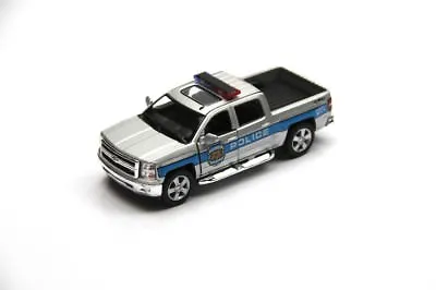 5  Kinsmart 2014 Chevrolet Silverado Police Truck Diecast Model 1:46 Chevy Silve • $9.98