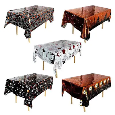 Halloween Tablecloth Table Cover Party Table Cloth Supplies Spider Horror Props • £3.99