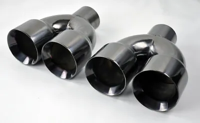 Dual 4  Quad Style Titanium Exhaust Tips Fits Chevy Camaro 2010-2012 • $99.99