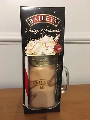 BAILEYS Indulgent Milkshake Glass Gift Set Mason Jar And Plastic Straw NEW • £9
