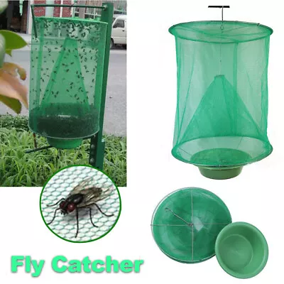 Reusable Insect Killer Net Fly Trap Cage Trap Outdoor Ranch Pest Hanging Catcher • $10.89