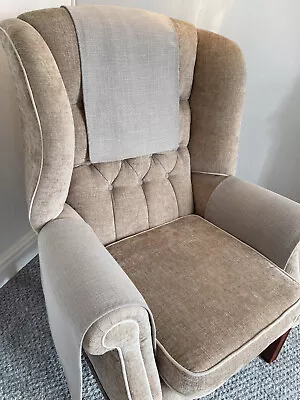 Antimacassar Arm Chair Back Sofa Drape Cover LINEN In GREY MODERN • £6.95