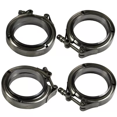 4 X 3  V-Band Flange & Clamp Kit With Ridge Exhaust Downpipe Stainless For Turbo • $45.99