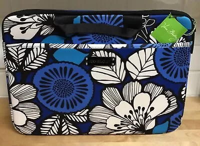 Vera Bradley Neoprene Laptop Case Blue Bayou Tropical Floral Blue White Slim 16” • $23.95