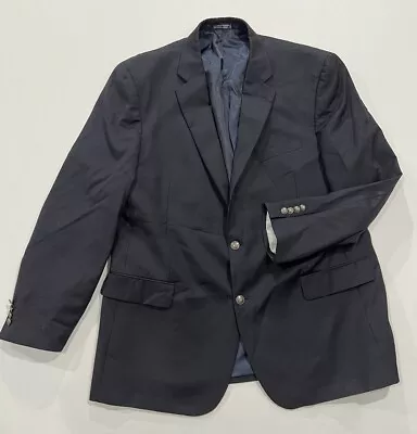 Nautica Blazer Men’s 48L Navy Blue 100% Wool 2 Button Suit Jacket Coat • $21