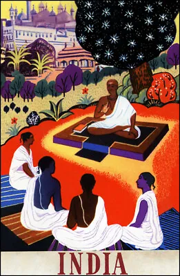India Poster Yoga Peaceful Meditation Hinduism • $19.95