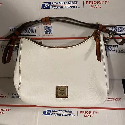 Dooney & Bourke WHITE Textured Pebble Grain Small Kiley Hobo/Shoulder Handbag EX • $46.10