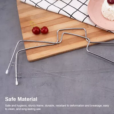 Stainless Steel Double Wire Birthday Layer Cutter Cake Leveller Adjustable Width • £4.20