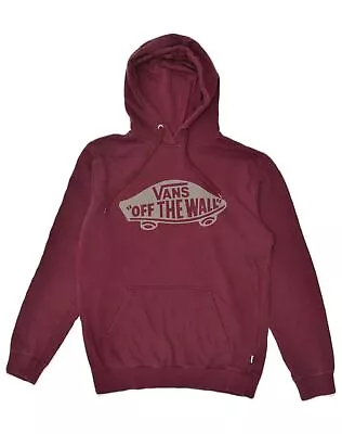 VANS Mens Graphic Hoodie Jumper Medium Burgundy LG02 • £15.53