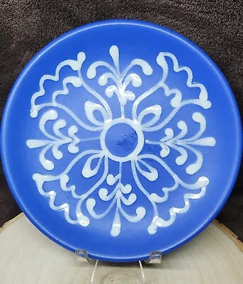 Vtg Signed Barth Lidia Tihany Blue-white Pattern Marked Ceramic Wall Plate  • $9