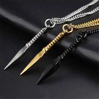 Fashion Jewelry Gold Silver Black Spear Sword Pendant Necklace 509 • $11.20