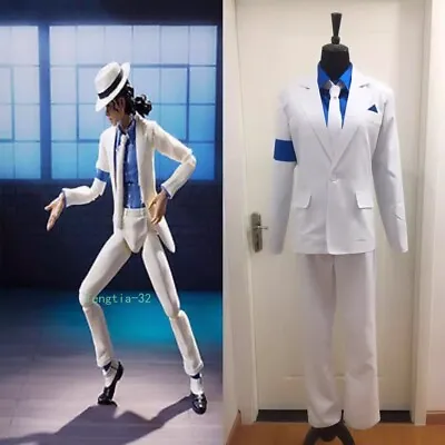 Cosplay Michael Jackson Smooth Criminal Suit Uniform Costume Set Adult White New • $57.04