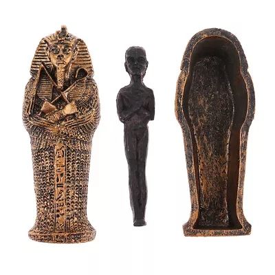 Egyptian Mummy Figure Statue + Coffin Set For Sand Table Games Kits Toys • £8.30