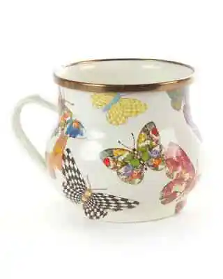 Brand New MACKENZIE-CHILDS Butterfly Garden Enamel Mug Large Coffee Cup • $65