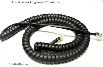 5-Pack Lot Mitel Black Handset Cord 5200 5300 6900 Series IP Phone Curly 12Ft • $12.99