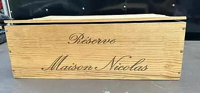 Vintage Reserve Maison Nicolas 1998 Merlot Wooden Wine Shipping Crate • $129