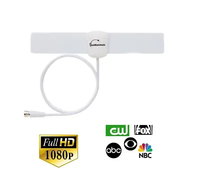 Digital Indoor TV Antenna Ultra-Thin Mini White 25 Miles HDTV VHF UHF Multi LOT • $8.59
