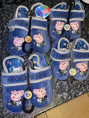 CBeebies Peppa Pig George Children's Slippers Size 5-6 7-8. 9-10 11-12  • £11.99