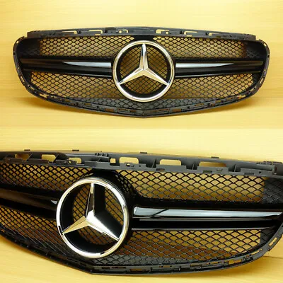 For 14-15 Benz E-Class W212 Facelift E63A Look Gloss Black Front Grille W/Ocam • $217.55