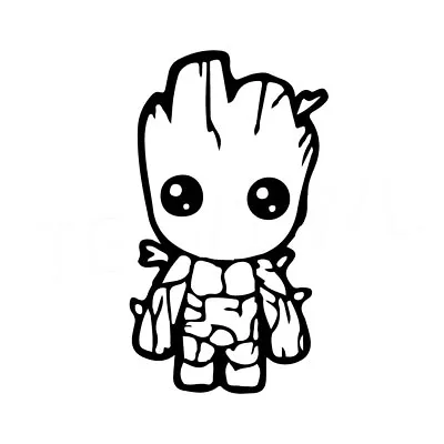 5  GROOT Vinyl Decal Sticker Car Window Laptop Guardians Galaxy Marvel Baby Tree • £3.25