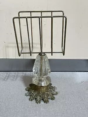 1973 Vintage MCM Metal Glass Pedestal Napkin/Letter Holder  • $25