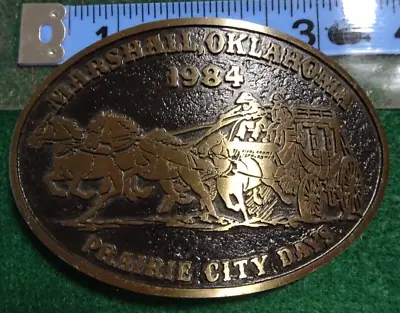 Vintage 1984 Marshall Oklahoma Prairie City Days Belt Buckle • $22.95