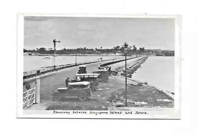 SINGAPORE  ±1920 Causeway Between Singapore Island And Johore  RPPC • $9.99