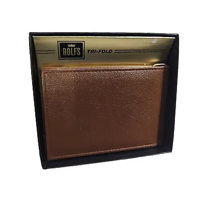 Rolfs Brown Trifold Wallet Slim Jim Style W/2 Card & Photo Pockets Lg Bill Area • $14.88