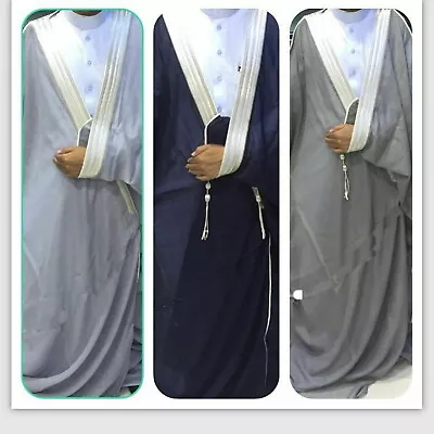  Bisht Cloak Arab Dress Thobe Saudi Mens Robe Eid • $59.99