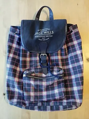 Jack Wills Rucksack Tartan Backpack *Unused* UK Freepost • £12