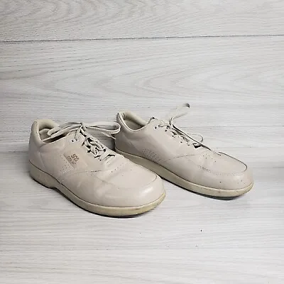 SAS Time Out Tripad Comfort Bone Beige Leather Walking Shoes Adult Men's Size 12 • $30