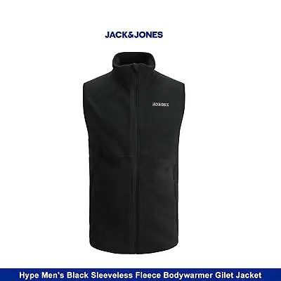 £19.73 • Buy Jack & Jones Hype Men's Black Sleeveless Fleece Bodywarmer Gilet Jacket