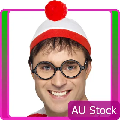 Adults Wheres Wally Instant Kit Costume Mens Ladies Wenda Waldo Book Week Outfit • $18.53