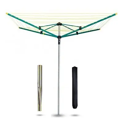 40/50/60m Rotary Airer 4 Arm Clothes Garden Washing Line Outdoor Drying Folding • £41.99