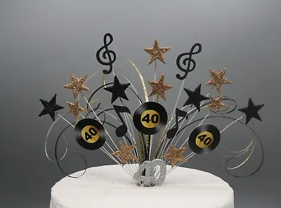 £14.99 • Buy Stars On Wires Music Notes Records Vinyl Cake Topper Cake Decoration Records 02